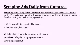 Scraping Ads Daily from Gumtree