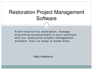 Restoration Project Management Software