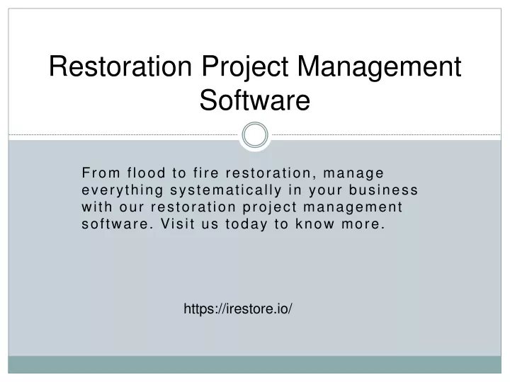 restoration project management software