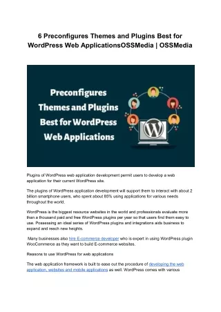 6 preconfigures themes and plugins best