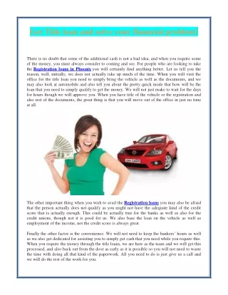 get title loan and solve your financial problem