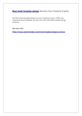 best email template design services from