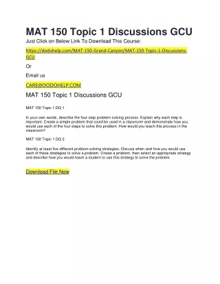 mat 150 topic 1 discussions gcu just click