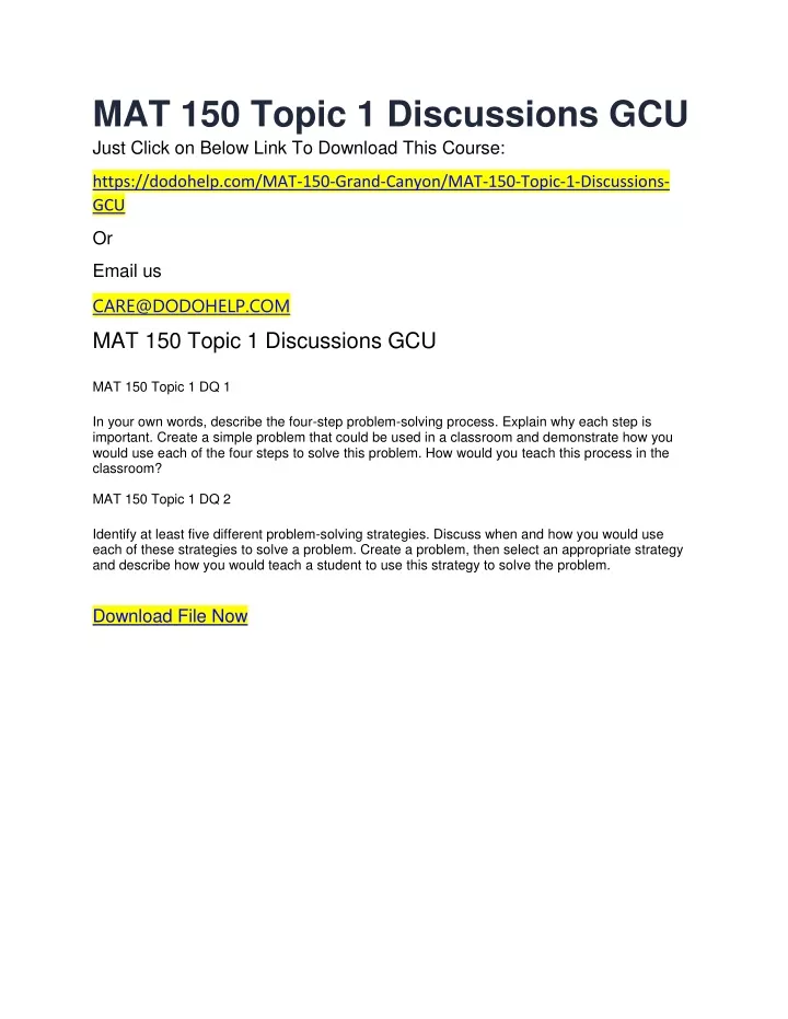 mat 150 topic 1 discussions gcu just click
