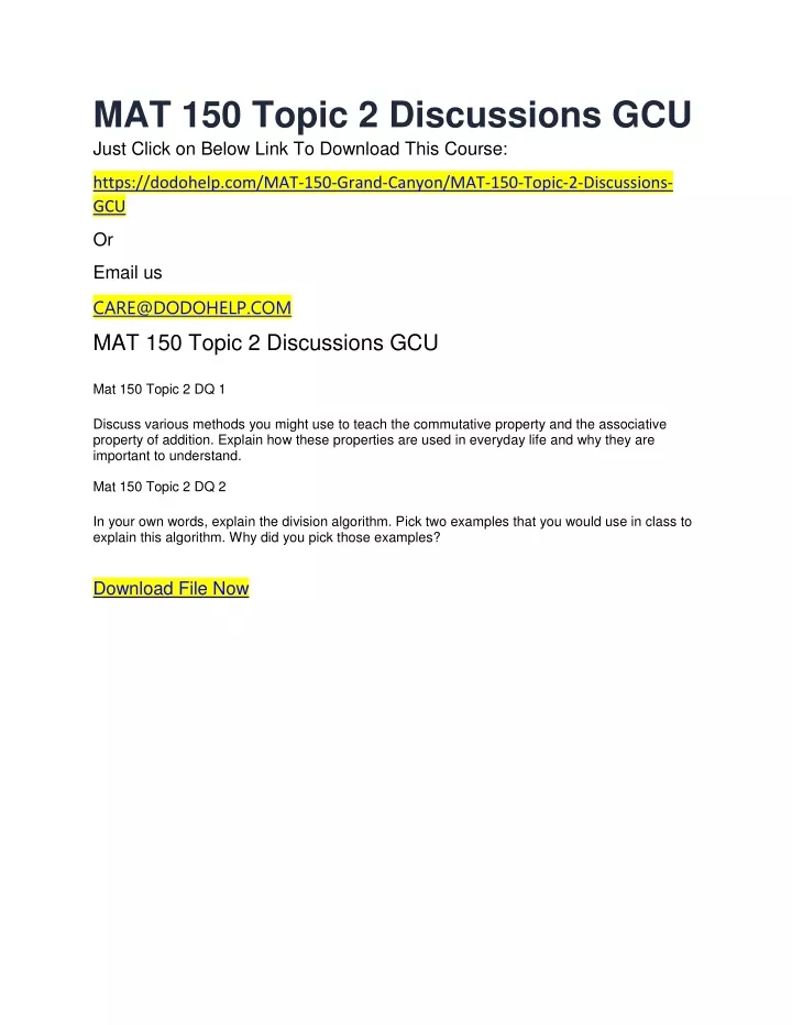 mat 150 topic 2 discussions gcu just click