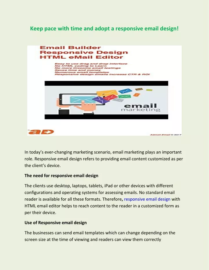 keep pace with time and adopt a responsive email