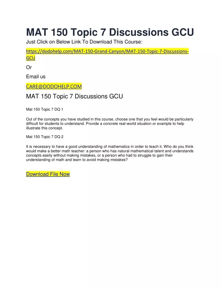 mat 150 topic 7 discussions gcu just click