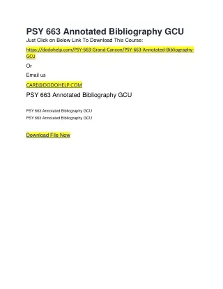 psy 663 annotated bibliography gcu just click