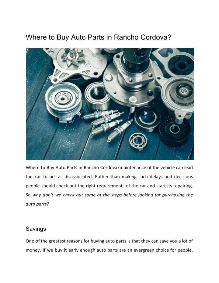 where to buy auto parts in rancho cordova