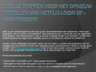 snelle stappen voor het opnieuw instellen van netflix login of wachtwoord