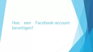 Hoe een Facebook-account beveiligen?