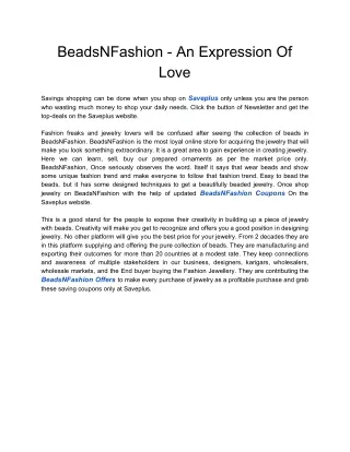 BeadsNFashion - An Expression Of Love