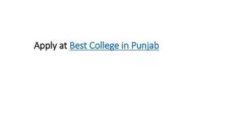 apply at best college in punjab
