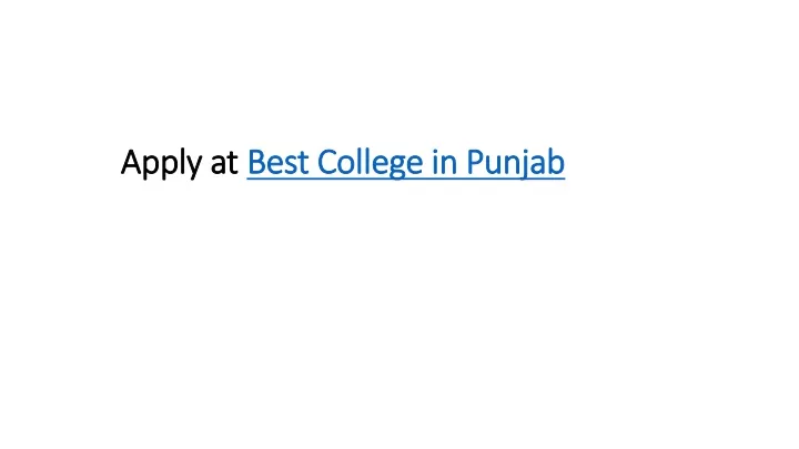 apply at best college in punjab