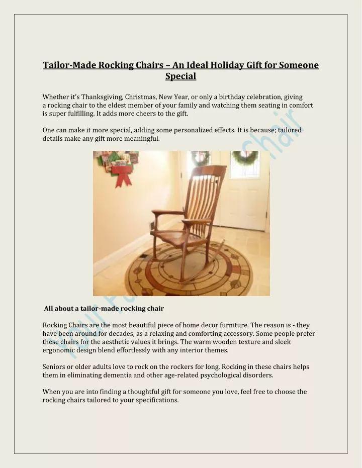 tailor made rocking chairs an ideal holiday gift