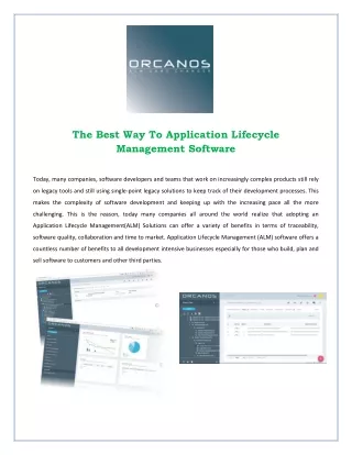 The Best Way To Application Lifecycle Management Software