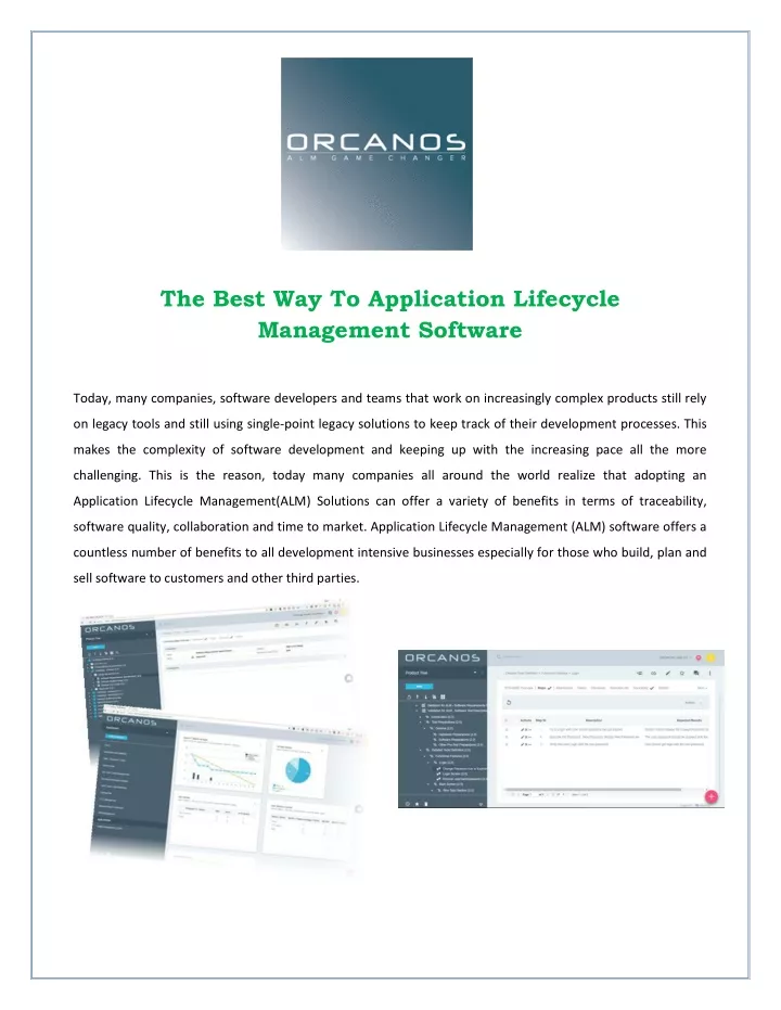 the best way to application lifecycle management