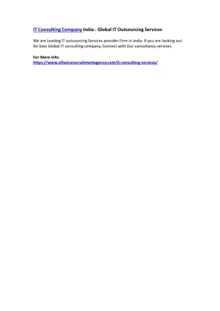 it consulting company india global it outsourcing