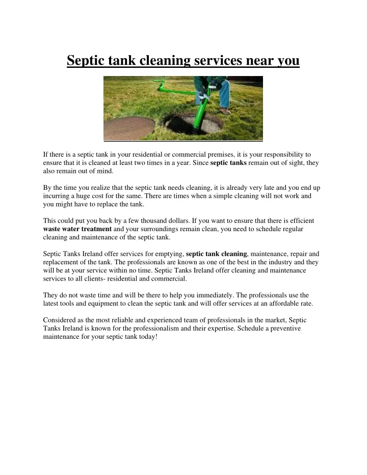 septic tank cleaning services near you