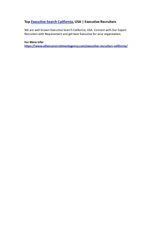 top executive search california usa executive