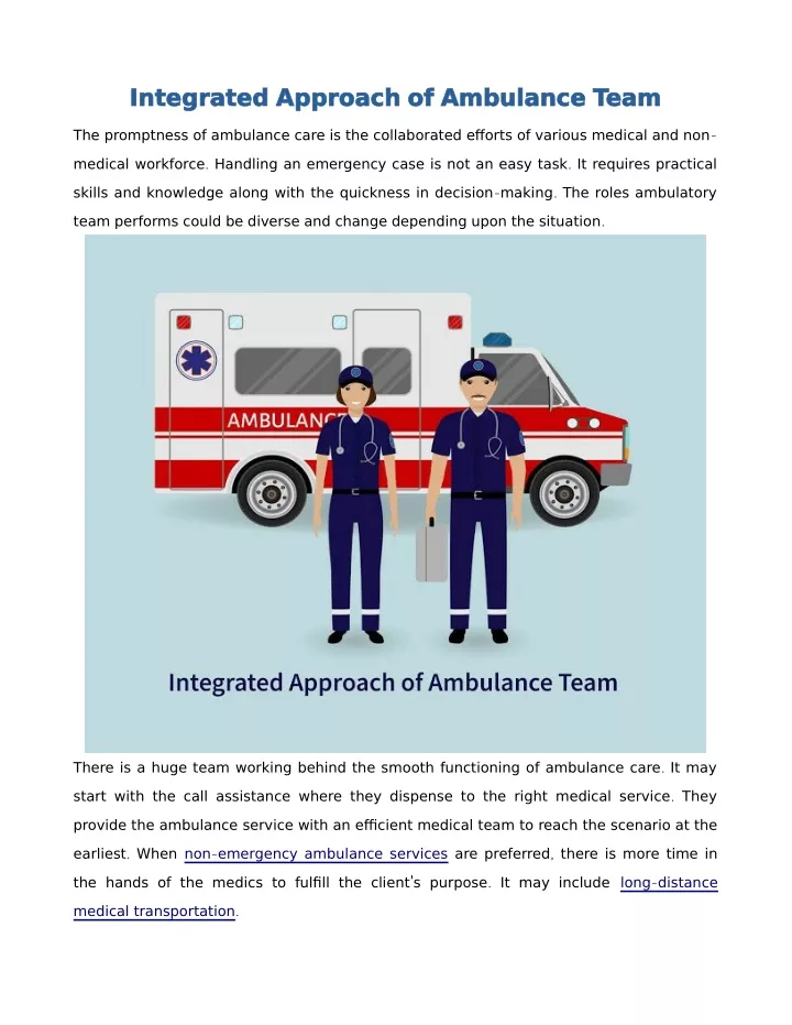 integrated approach of ambulance team integrated