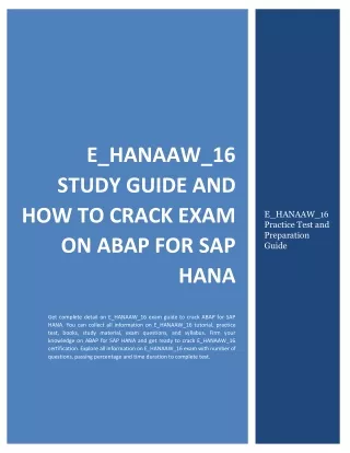e hanaaw 16 study guide and how to crack exam