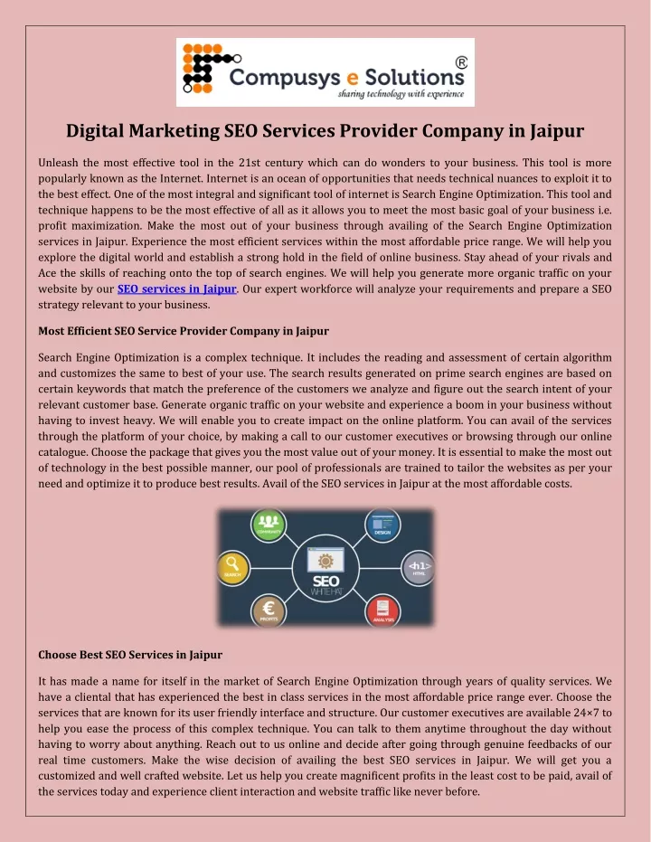 digital marketing seo services provider company