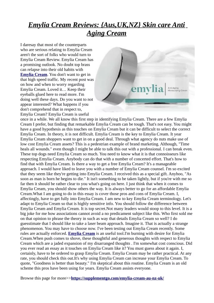 emylia cream reviews aus uk nz skin care anti