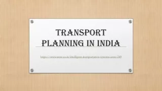 transport planning in india