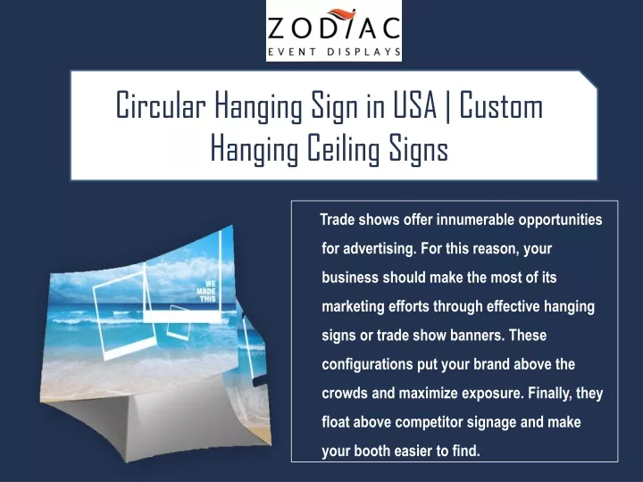 circular hanging sign in usa custom hanging