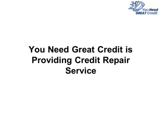 You Need Great Credit is Providing Credit Repair Service