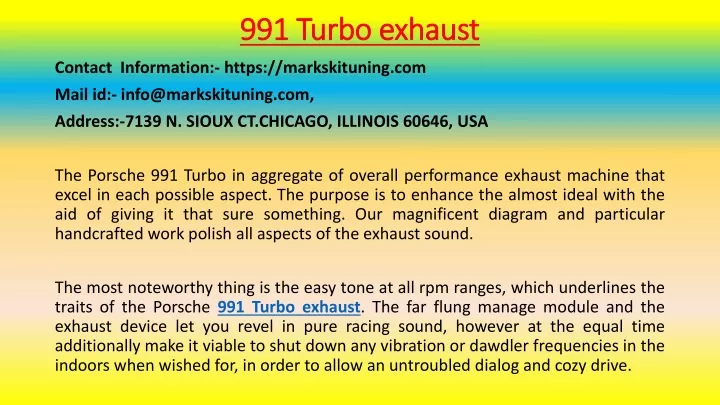 991 turbo exhaust