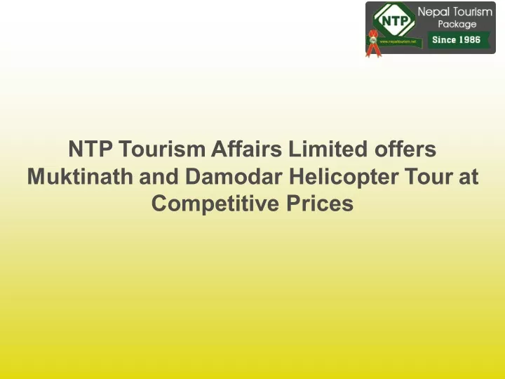 ntp tourism affairs limited offers muktinath