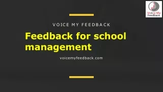 feedback for school management