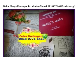 Daftar Harga Undangan Pernikahan Mewah O818·O771·6413[wa]