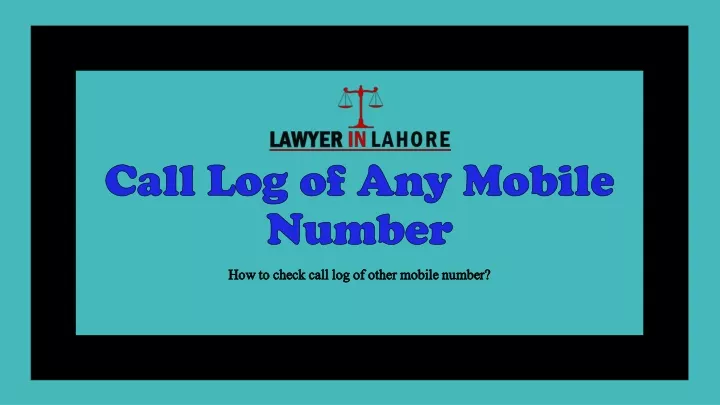 call log of any mobile number