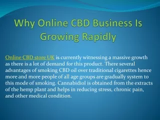 why online cbd business is growing rapidly