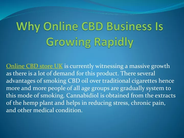 why online cbd business is growing rapidly