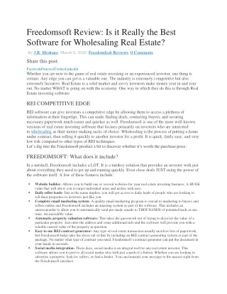 freedomsoft review is it really the best software