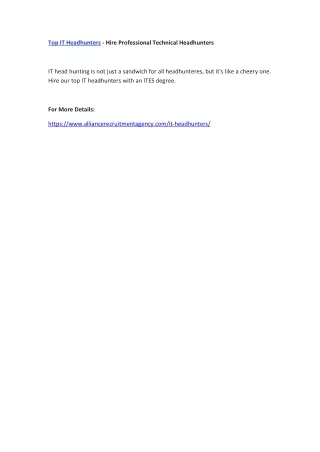 top it headhunters hire professional technical