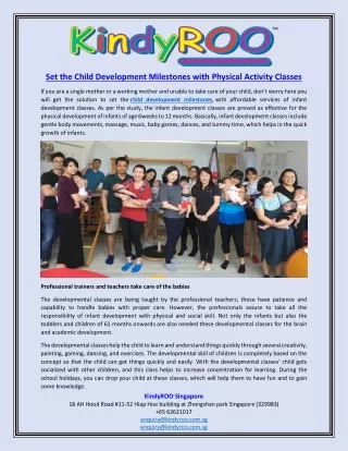 Set the Child Development Milestones with Physical Activity Classes