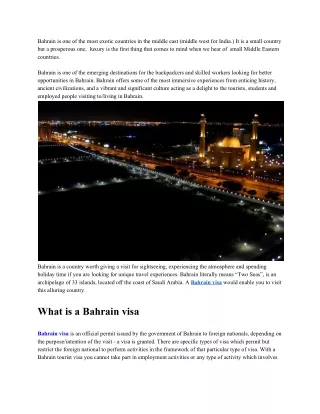 How To Apply For Bahrain visa