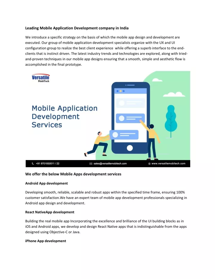 leading mobile application development company
