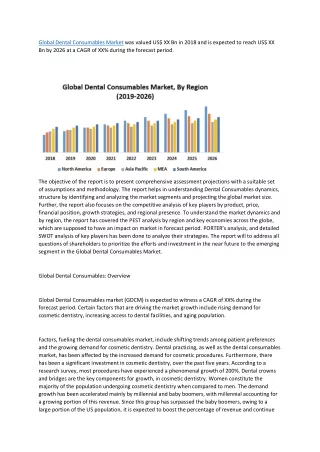 Global Dental Consumables Market