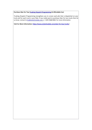 purchase uber for tow trucking dispatch