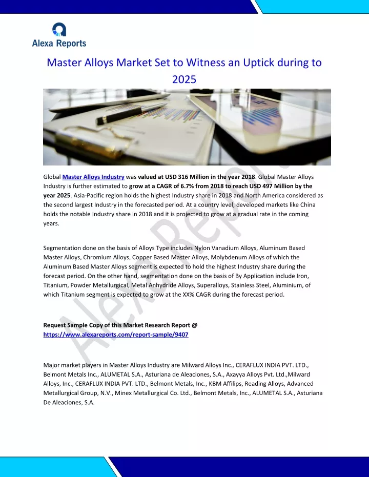 master alloys market set to witness an uptick