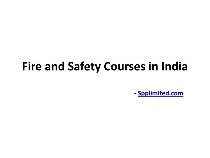 fire and safety courses in india