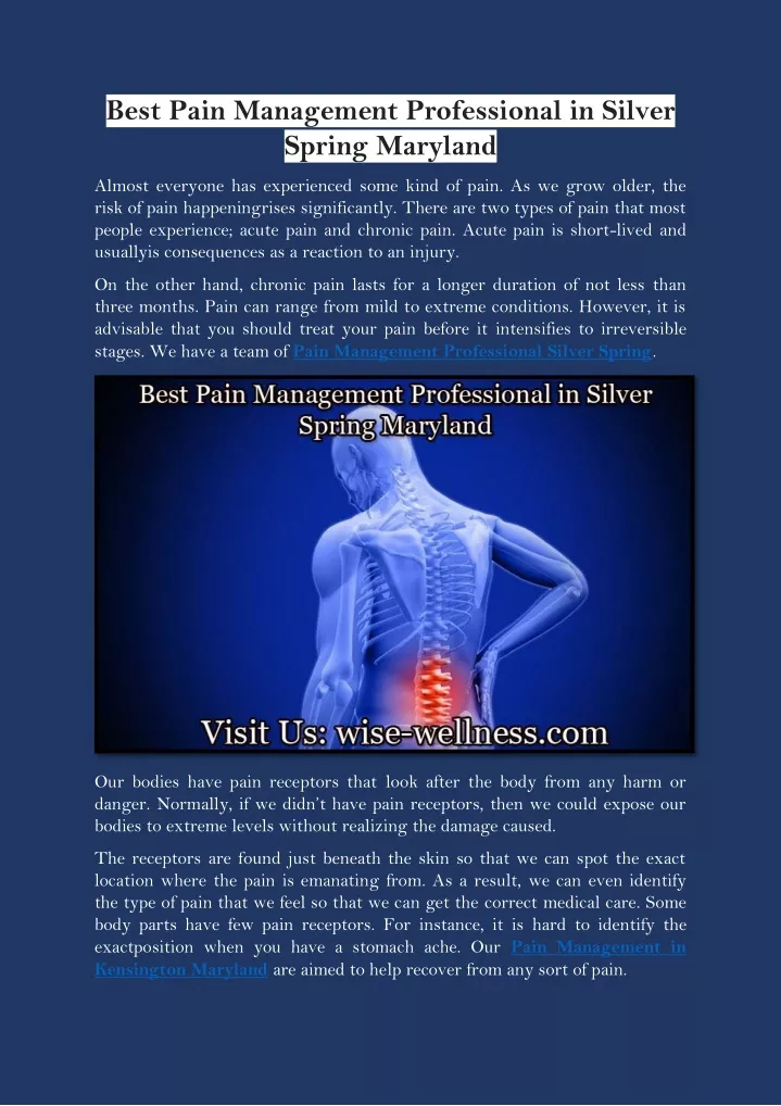 best pain management professional in silver