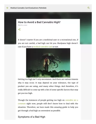 How to Avoid a Bad Cannabis High?