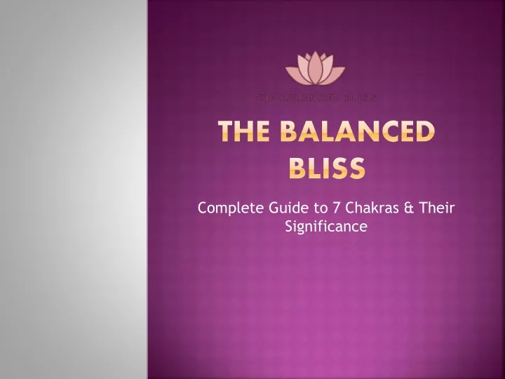 the balanced bliss